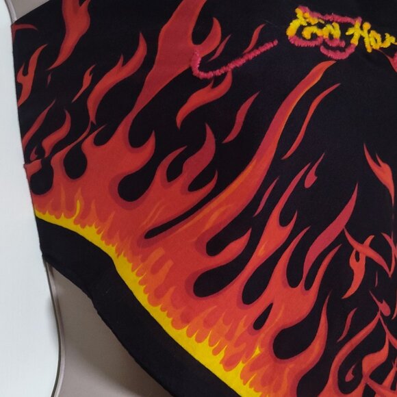 Ed Hardy Hand Embroidered Name with Flames Bandana - Picture 3 of 9